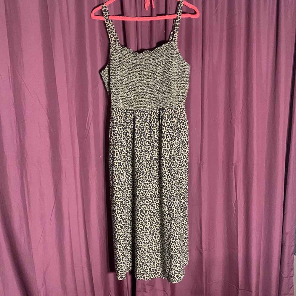 Old Navy leopard print tank top summer dress size women’s petite L